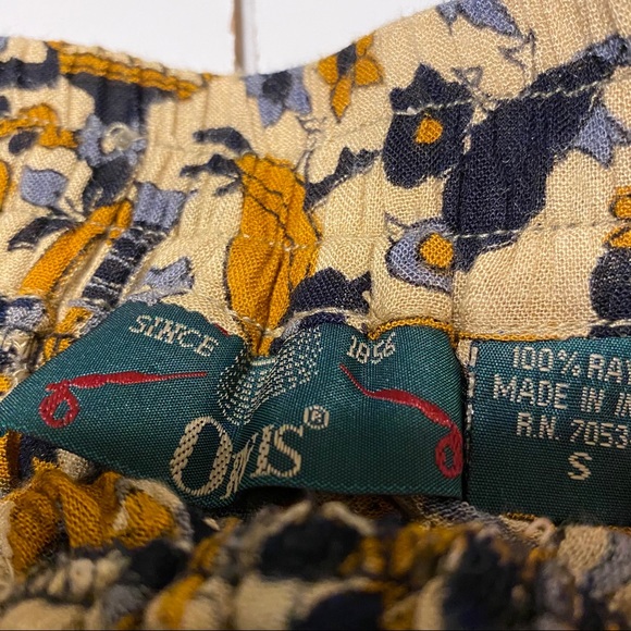 Orvis Brown Blue Elephant Maxi / Midi Skirt Small - Picture 3 of 3